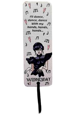 Semn de carte accesorizat snur: Wednesday Addams
