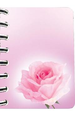 Carnet cu spirala: Trandafir roz-pal