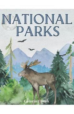 National Parks Coloring Book: Beautiful Hand Drawn Illustrations of US National Parks Simple to Complex Drawings for All Levels of Colorists Relaxin - Glass Tree Press