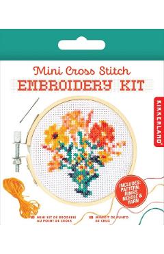 Mini kit de brodat. Flori