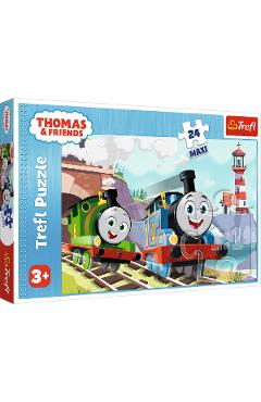 Puzzle 24 maxi. Thomas Tom si Percy pe linii