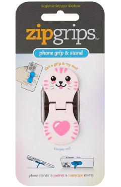 Suport pentru telefon: ZipGrips. Pisica