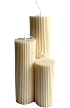 Set lumanari: Pillar. Alb