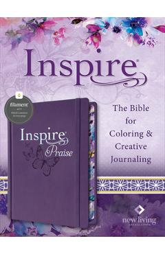 Inspire Praise Bible NLT (Hardcover Leatherlike, Purple, Filament Enabled): The Bible for Coloring & Creative Journaling - Tyndale