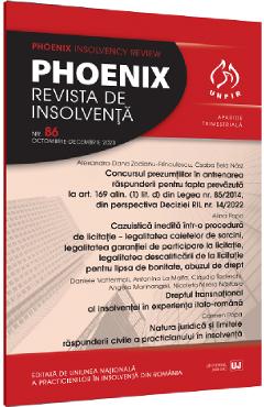 Phoenix. Revista de insolventa. Nr.86 Octombrie-Decembrie 2023 - UNIVERSUL JURIDIC