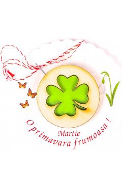 Martisor insigna din lemn: Trifoi