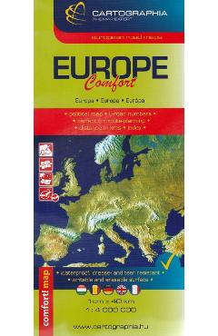 Europa. Harta laminata - CARTOGRAPHIA