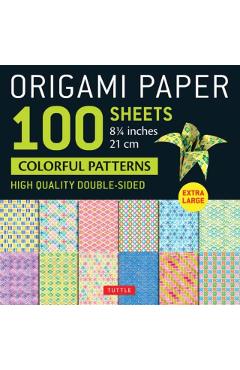 Origami Paper 100 Sheets Colorful Patterns 8 1/4 (21 CM): Extra Large Double-Sided Origami Sheets Printed with 12 Different Color Combinations (Instru - Tuttle Studio