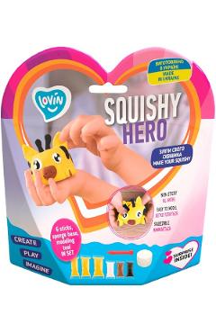 Set Air Clay pentru modelaj: SquiRaff. Squishy Hero - 6 culori