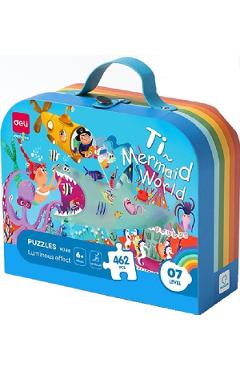 Puzzle 462: Mermaid World. Piese cu efect luminos