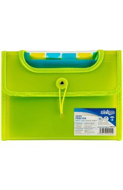 Dosar A5 extensibil cu 6 compartimente. Verde
