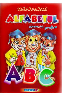 A5 - Alfabetul - Exercitii grafice - Carte de colorat - EUROBOOKIDS