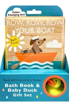 Touch and Trace Nursery Rhymes: Row, Row, Row Your Boat Bath Book & Baby Duck Gift Set