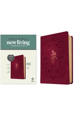 NLT Giant Print Bible, Filament-Enabled Edition (Leatherlike, Cranberry Flourish, Red Letter) - Tyndale