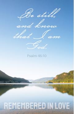 Funeral Bulletin: Remembered in Love (Package of 100): Psalm 46:10 (Kjv) - Broadman Church Supplies Staff