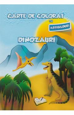 Carte de colorat cu abtibilduri - Dinozauri