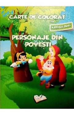 Carte de colorat cu abtibilduri - Personaje din povesti