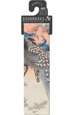 Semn de carte magnetic: Two Peacocks