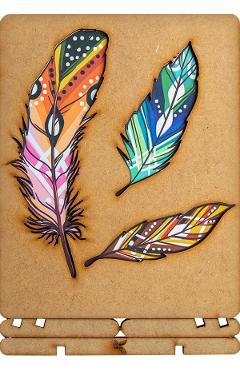 Carte postala din lemn: Feathers