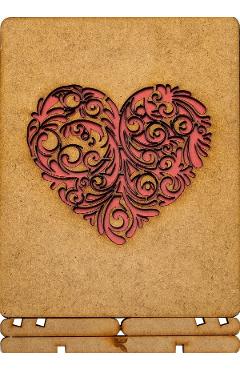 Carte postala din lemn: Red Heart