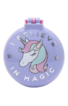 Perie de par cu oglinda Unicorn. Violet
