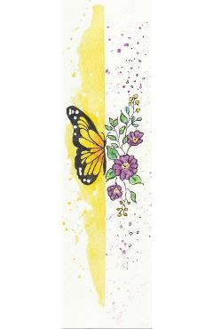 Semn de carte: Fluture si flori