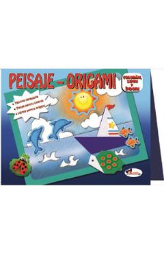 Peisaje-Origami: Albastru. Coloram, lipim si indoim - ARAMIS
