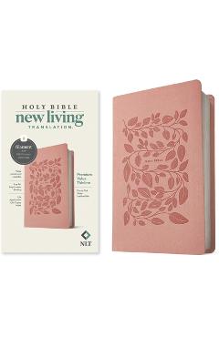 NLT Premium Value Thinline Bible, Filament-Enabled Edition (Leatherlike, Dusty Pink Vines) - Tyndale