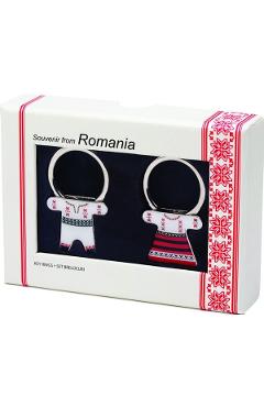 Set 2 brelocuri Romania: Model costume populare. Oltenia