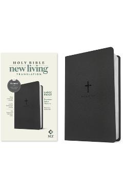NLT Large Print Premium Value Thinline Bible, Filament-Enabled Edition (Leatherlike, Black Cross) - Tyndale - Imagine 1