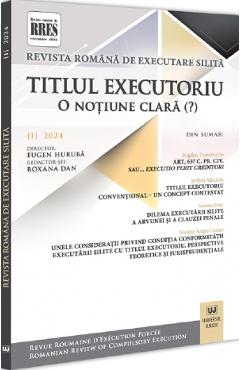 Revista romana de executare silita Nr.1 din 2024