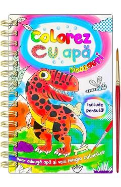 Colorez cu apa: Dinozauri + Pensula - FLAMINGO