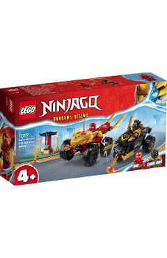 Lego Ninjago: Infruntarea dintre Kai in masina si Ras pe motocicleta