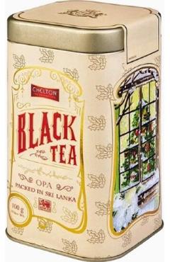 Ceai negru: Window to winter Merry Christmas cu frunze mari in cutie metalica