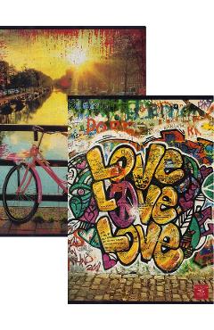 Set 2 caiete dictando A4: Love+Bike