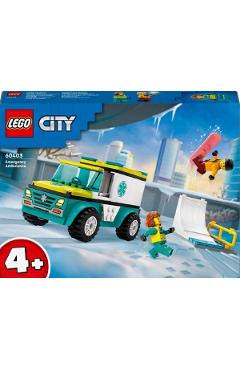 lego city ambulanta de urgenta si practicant de snowboarding (60403)