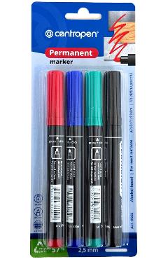 Set 4 markere permanente. Varf rotund