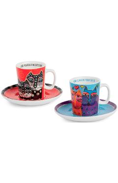 Set 2 cesti cu farfurie. Blue-Red