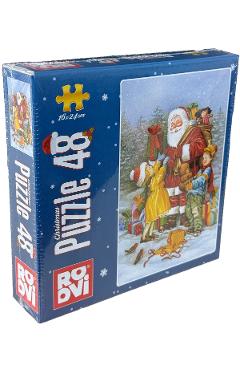 Puzzle Craciun 48 piese. Albastru