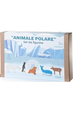 Set figurine din lemn: Animale polare