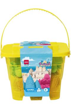 Nisip kinetic. Galetusa 500g + 6 forme modelaj. Galben