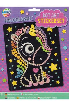 Set creativ mozaic cu abtibilduri holografice: Unicorn