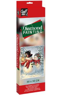 Set creativ pictura cu diamante: Om de zapada