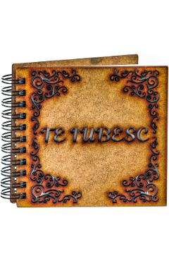 Agenda din lemn: Te iubesc