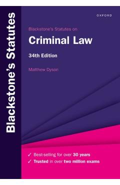 Blackstone\'s Statutes on Criminal Law - Matthew (associate Professor At The Faculty Of Law Dyson