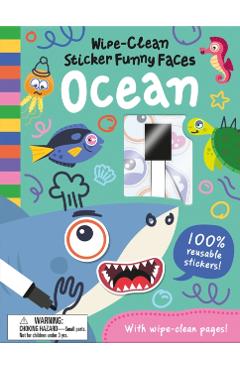 Wipe-Clean Sticker Funny Faces Ocean - Rob Abbott