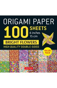 Origami Paper 100 Sheets Bright Flowers 6 (15 CM): Tuttle Origami Paper: Double-Sided Origami Sheets Printed with 12 Different Patterns (Instructions -
