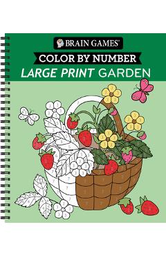 Brain Games - Color by Number - Large Print: Garden -