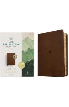 NLT Life Application Study Bible, Third Edition, Large Print (Leatherlike, Rustic Brown Leaf, Indexed, Red Letter) - - Imagine 1