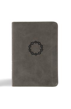 NASB Large Print Compact Reference Bible, Charcoal Leathertouch -